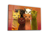・"Cat Family"・Glass Wall Art